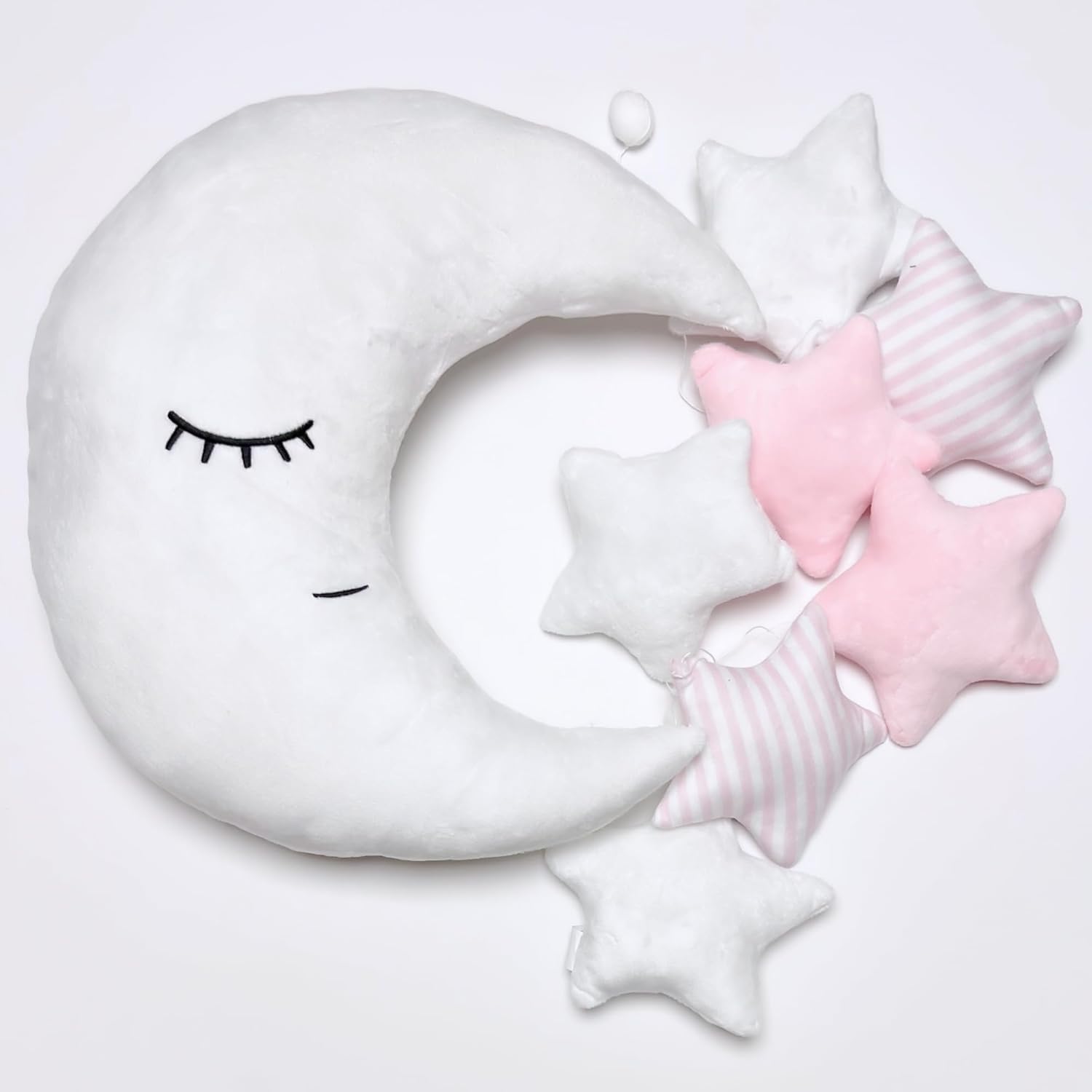 Perfectto Design Kids Moon Pillow with Stars Garland