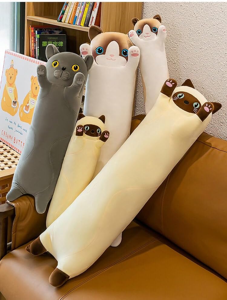 Long Cat Plush Pillow for Kids and Girlfriend