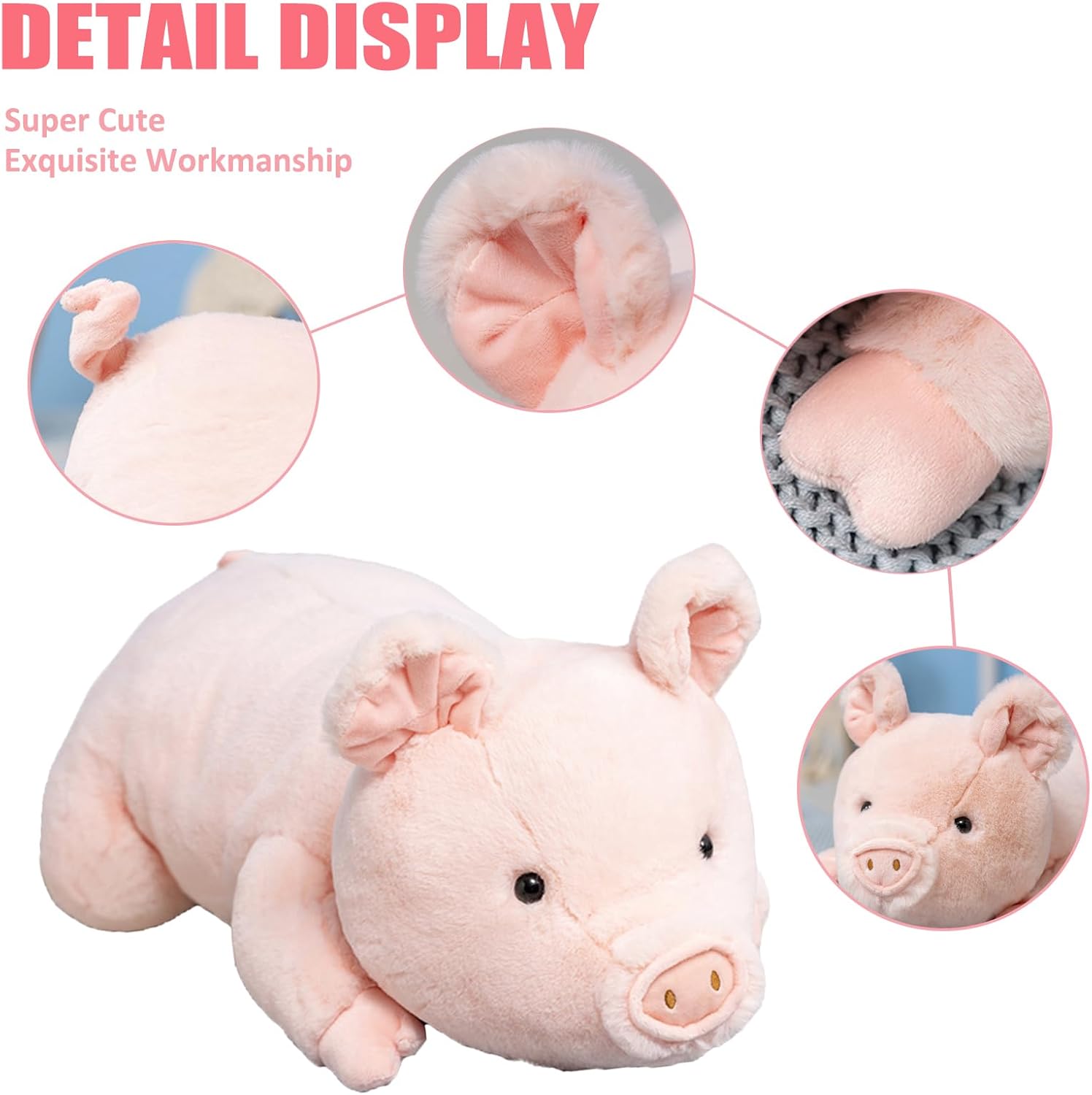 Litence Weighted Pig Plush Pillow Toy 33lbs