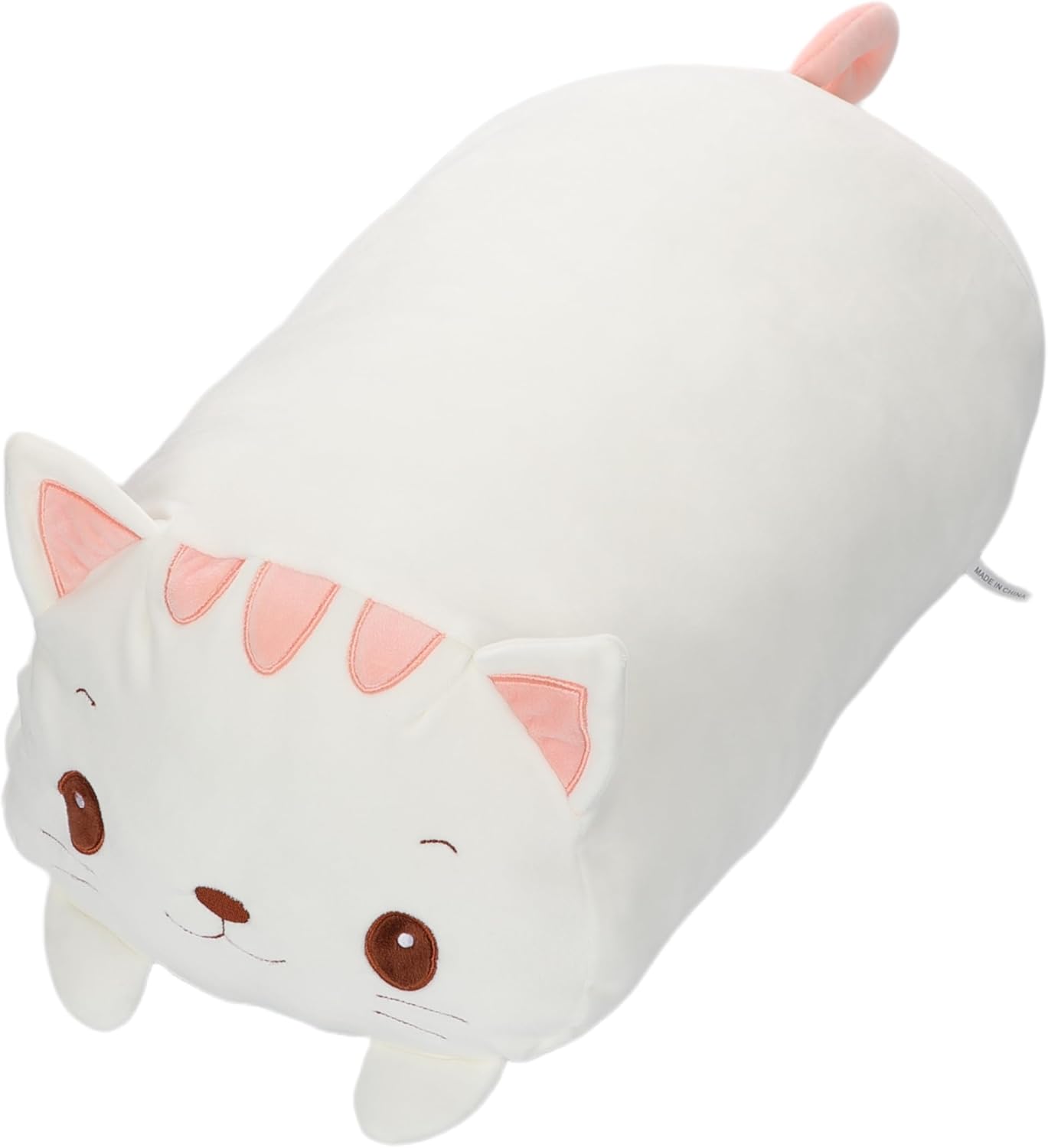 TemBe 236 Inch White Cat Plush Pillow