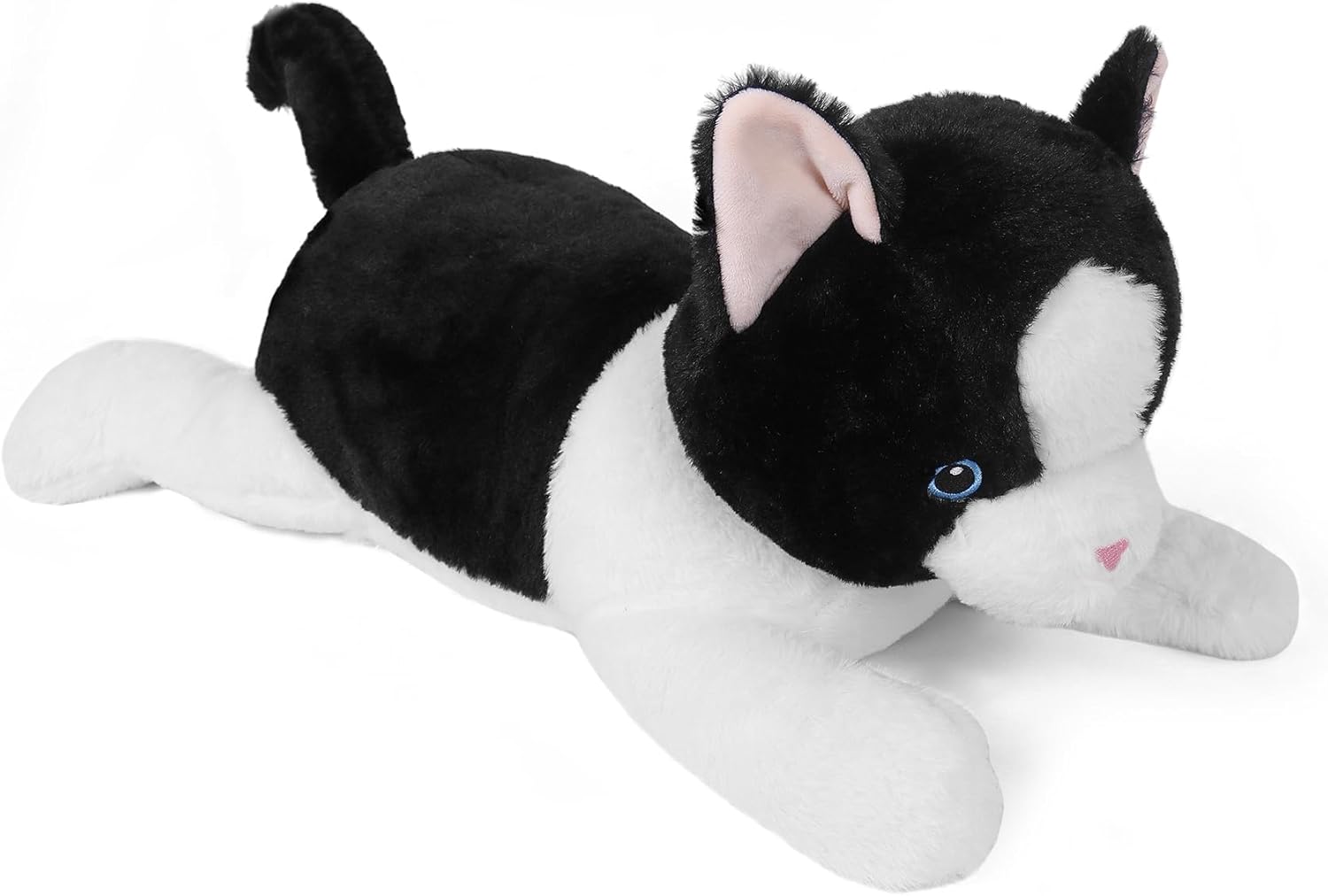 5lbs Black White Cat Weighted Plush Pillow