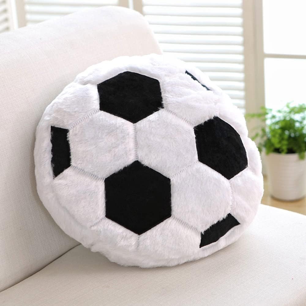 14 Inch Fluffy Soccer Ball Plush Pillow 1