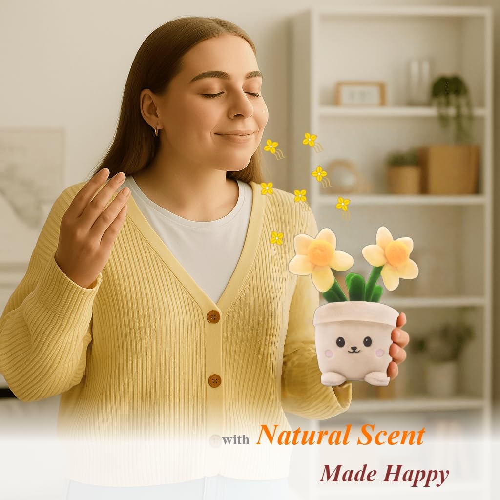 Happy Face Flower Stuffed Pillow Toy