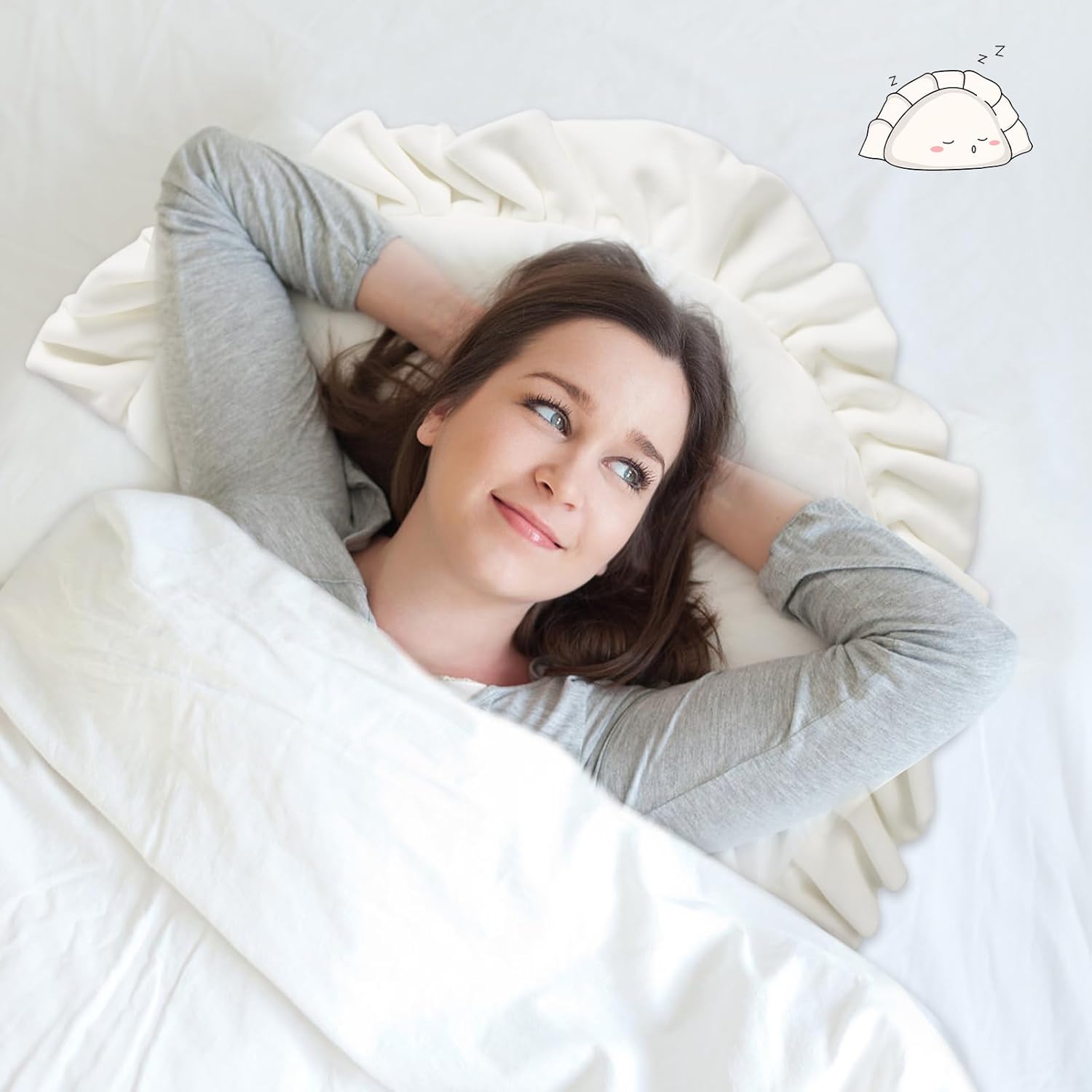 Dumpling Plush Pillow Toy White 157in