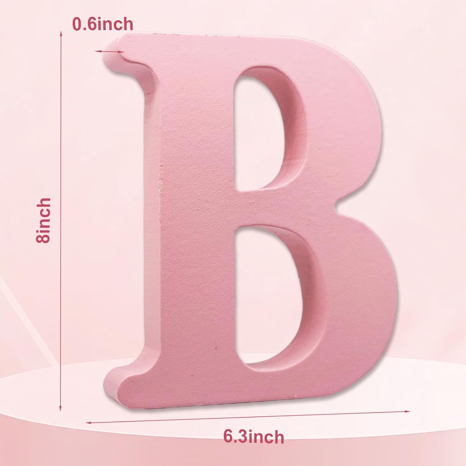 AOCEAN 8 Inch Pink Wood Letters for Wall Decor