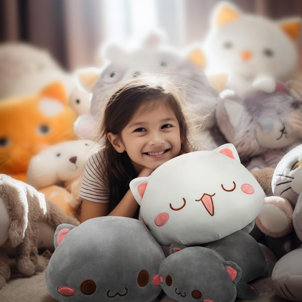 AFAN Cat Plush Pillow Toy for Kids Room Decor