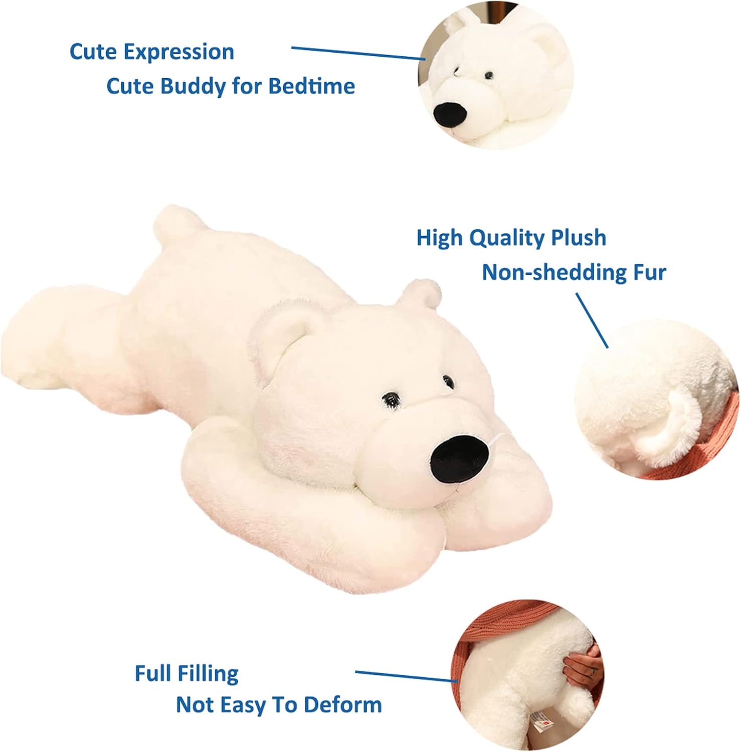 Weighted Polar Bear Plush Toy 62lbs
