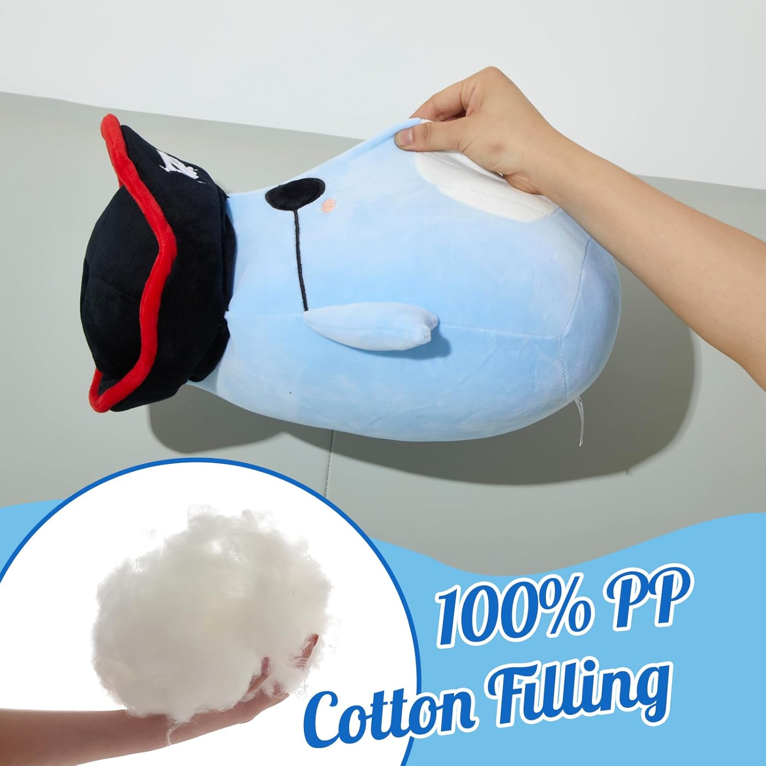 14 Inch Pirate Whale Plush Pillow