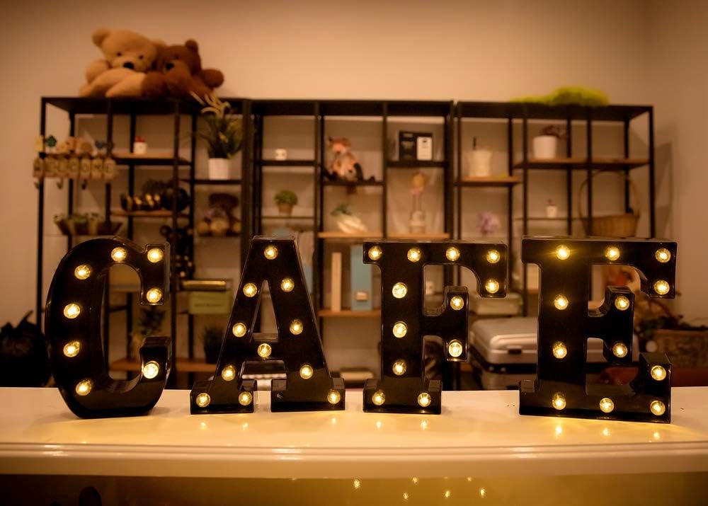 Foaky Black LED Marquee Number Light Sign 1