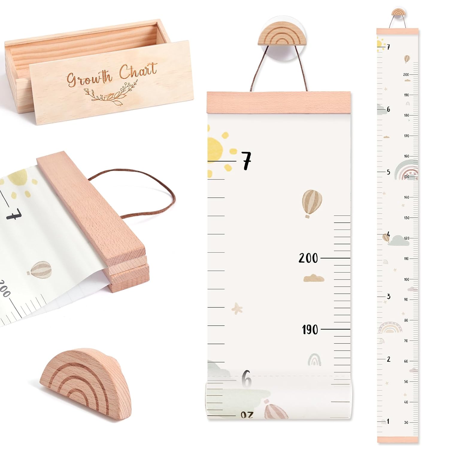 Growth Chart for Wall with Keepsake Box and Hook