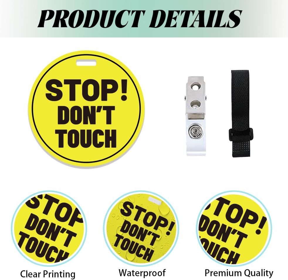 PLIGREAT 2 Pack Yellow Stop Touch Baby Sign