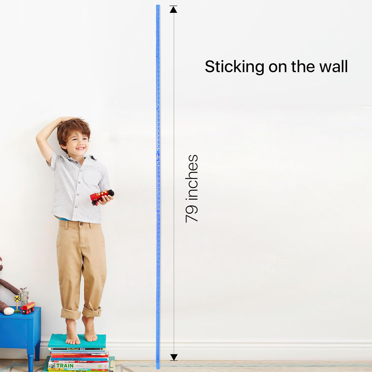 Egoldto 3D Height Measure Rod for Wall 79 Inches Blue
