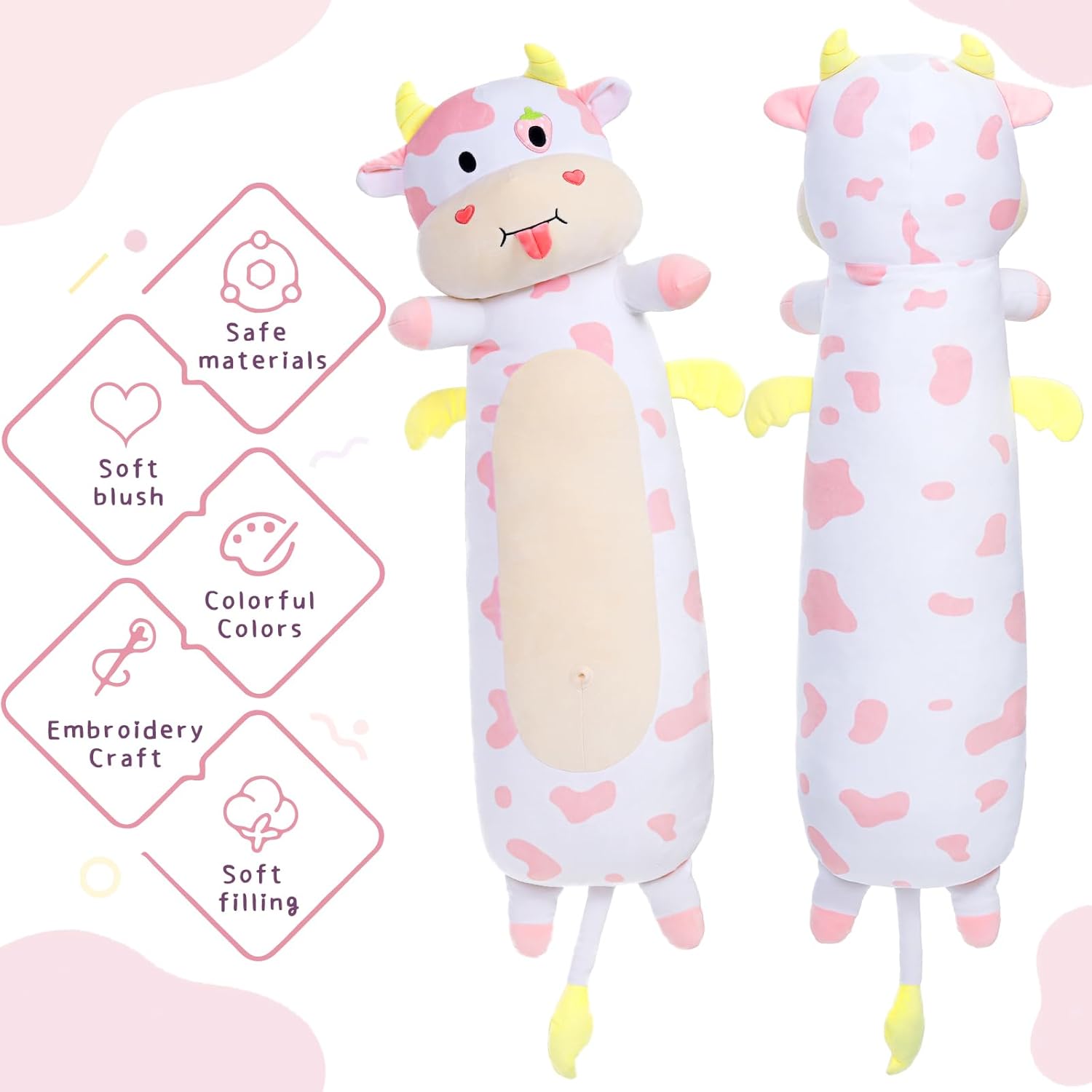MorisMos Glow in the Dark Cow Pillow