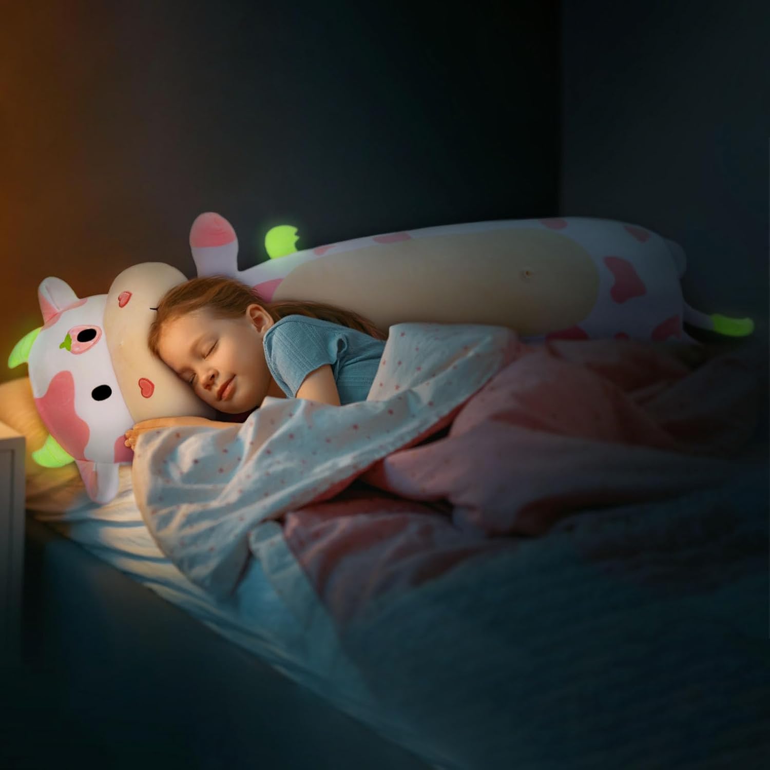 MorisMos Glow in the Dark Cow Pillow