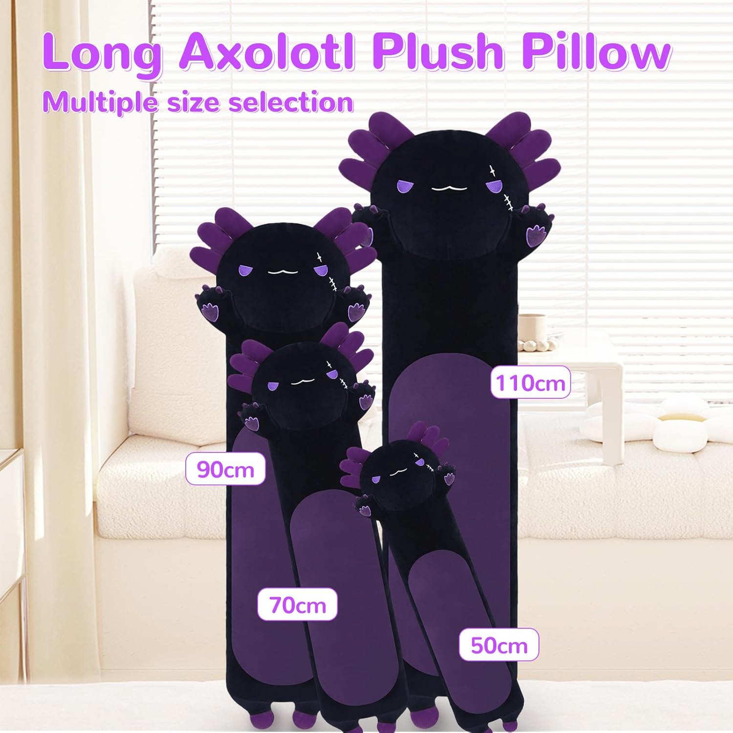 Yeqivo Long Axolotl Plush Pillow