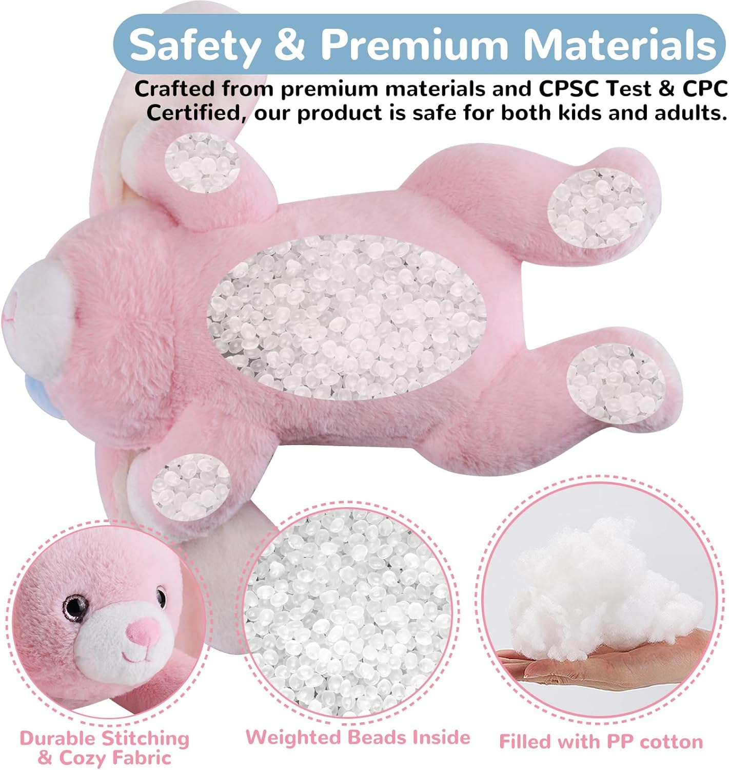Meowtastic Easter Bunny Weighted Plush Pillow