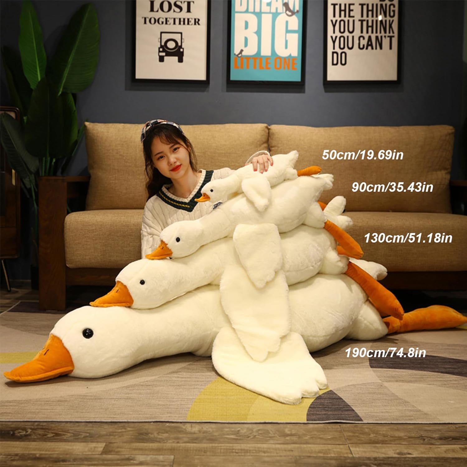 Giant White Goose Plush Pillow 748in