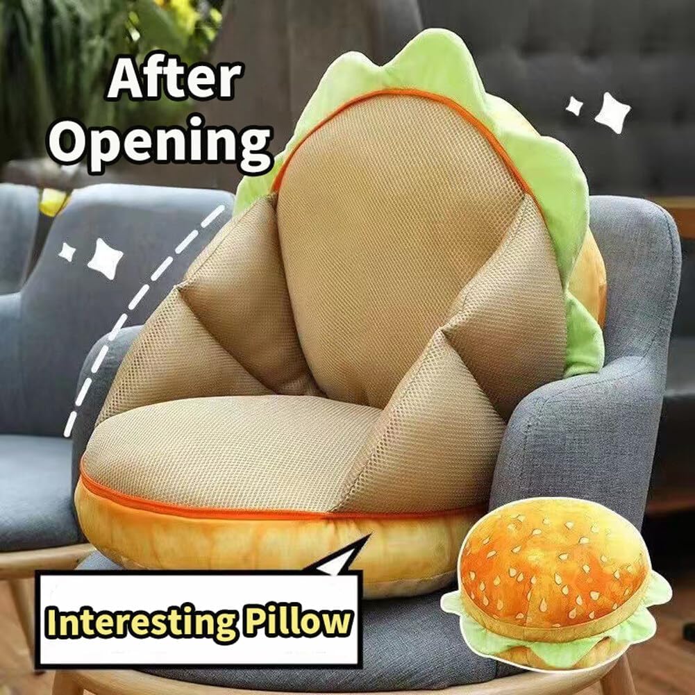 3D Simulation Cheeseburger Plush Pillow