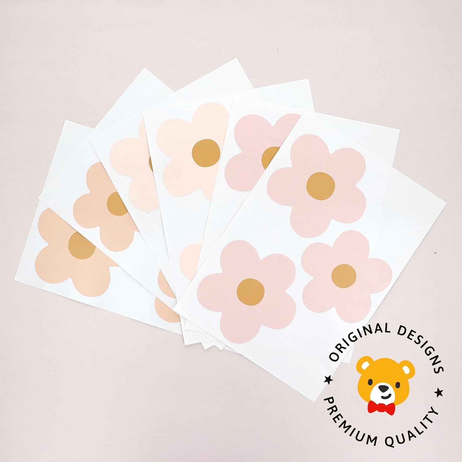 Daisy Blush Pink Boho Wall Stickers for Kids