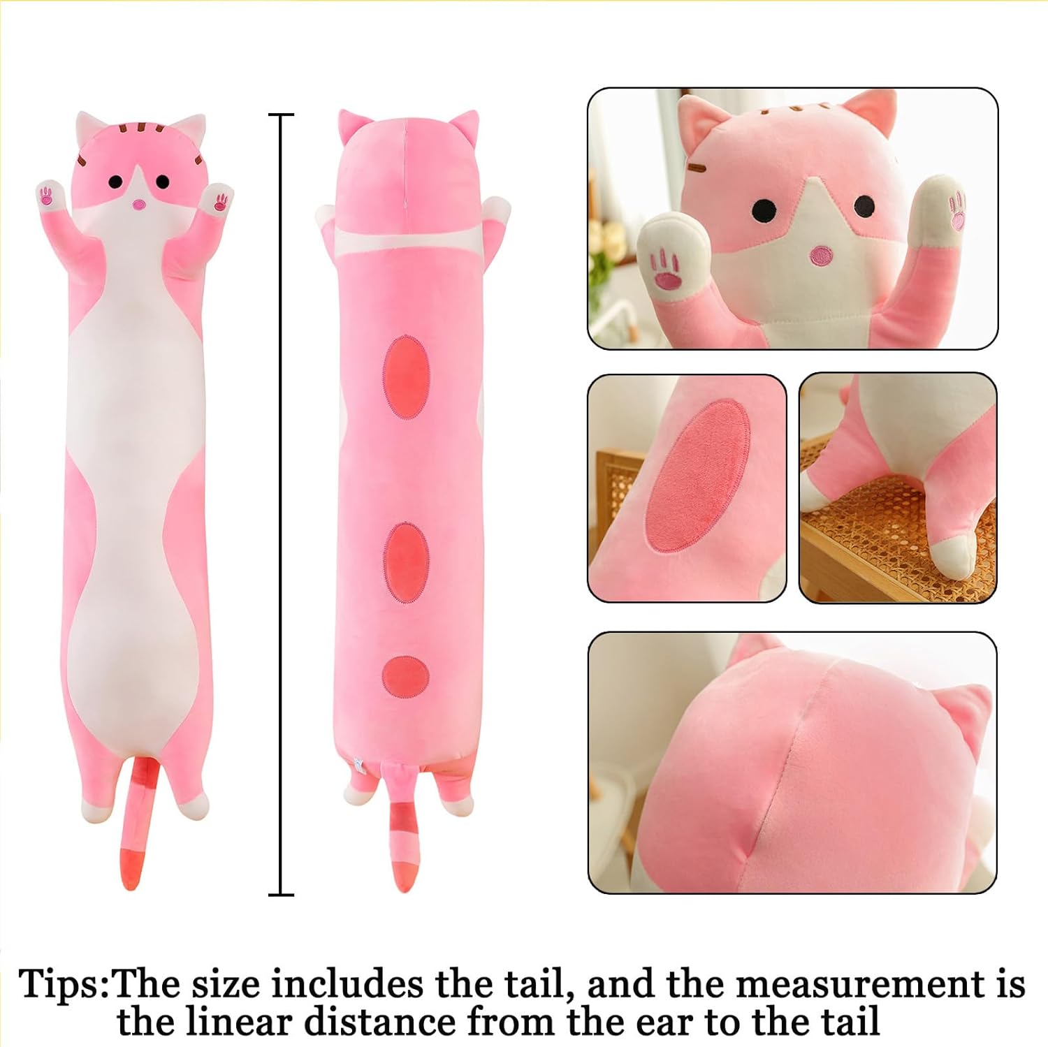 Somao Long Cat Plush Pillow for Kids