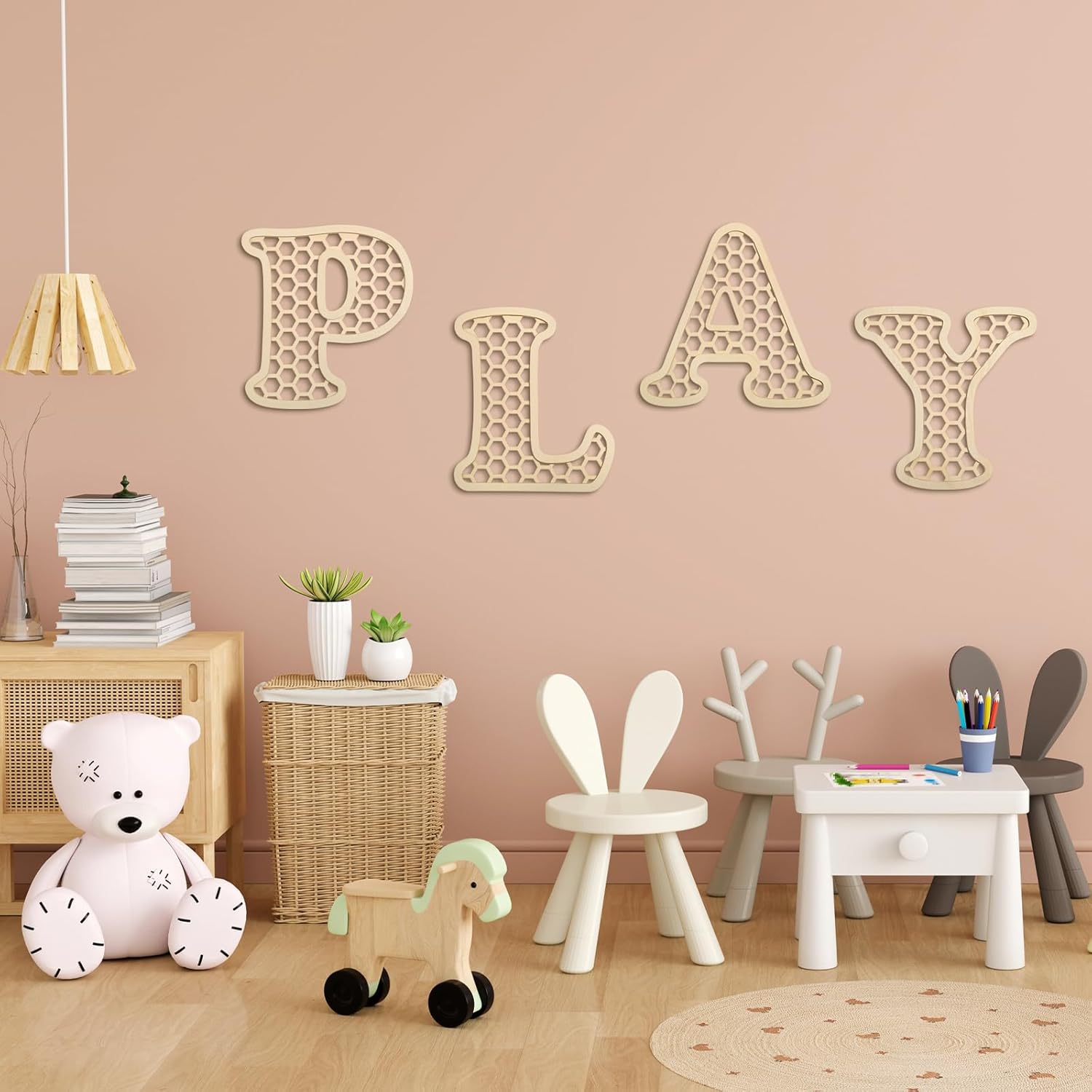 RattanView Wooden Letters Wall Decor Set