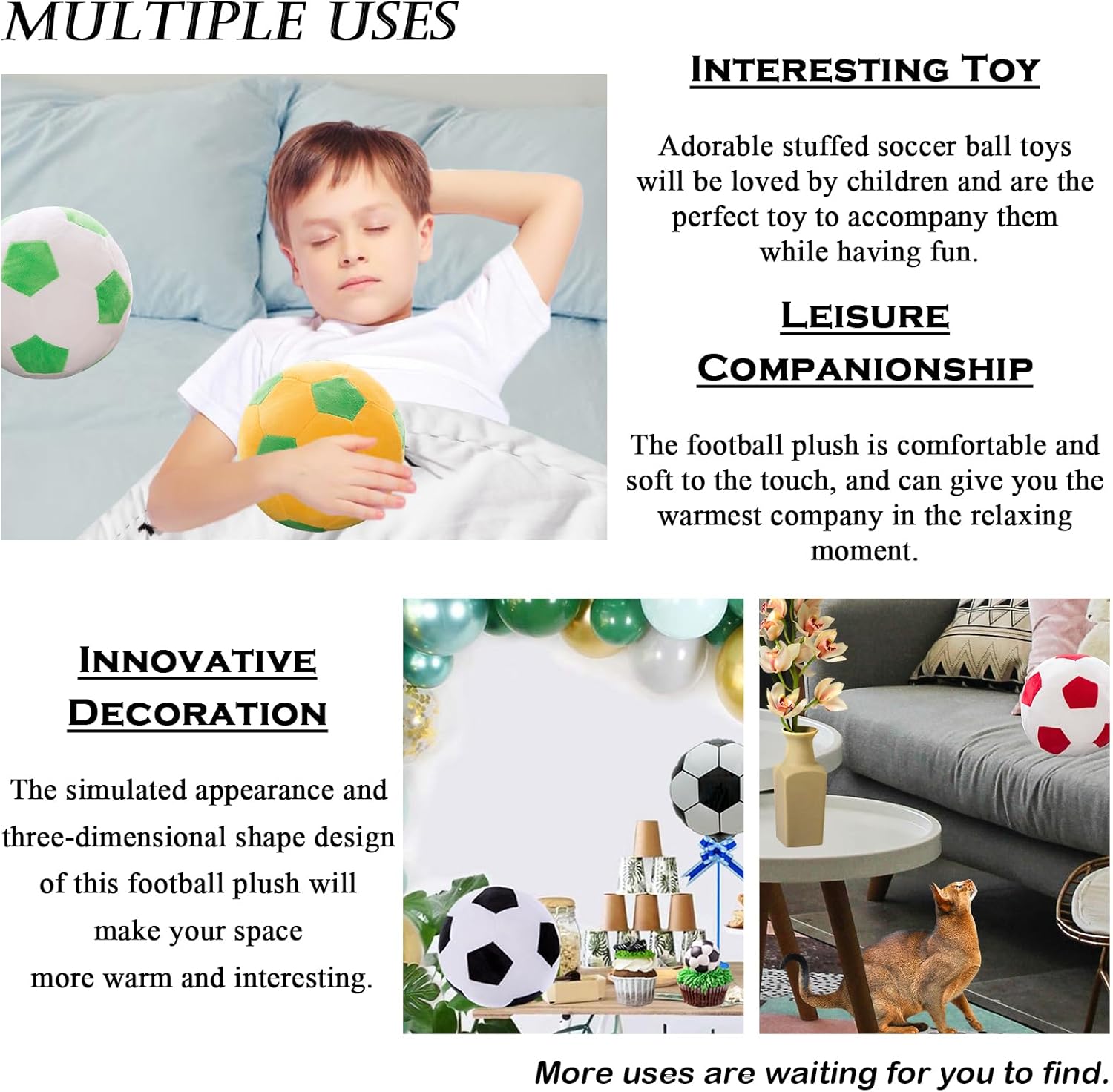Plush Soccer Ball Stuffed Toy for Kids