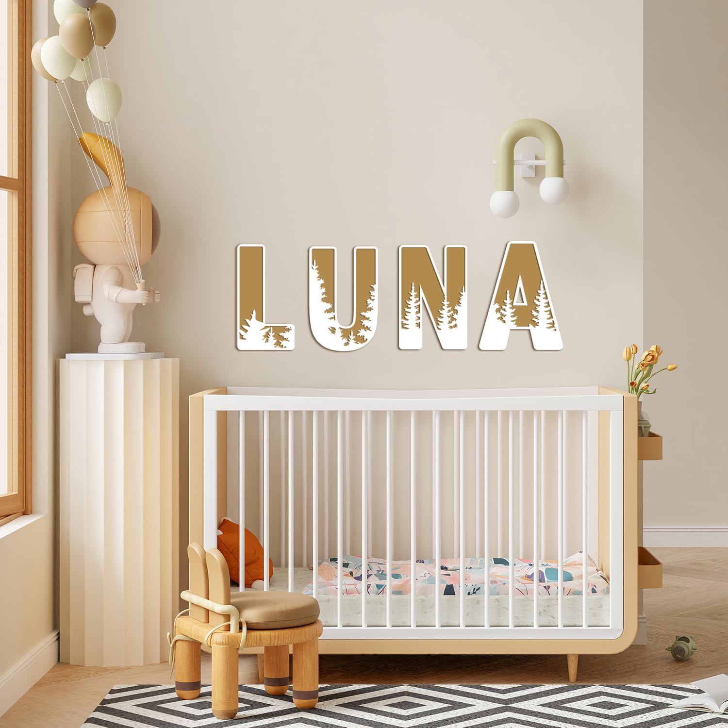 Woodland Layered Wooden Letters 12 Inch
