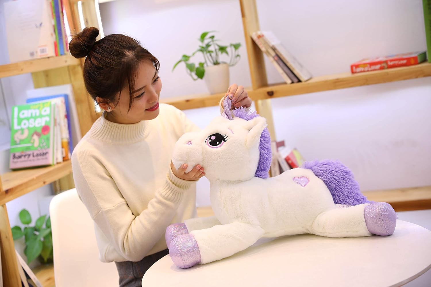 Big Stuffed Unicorn Plush Pillow 24 Inch