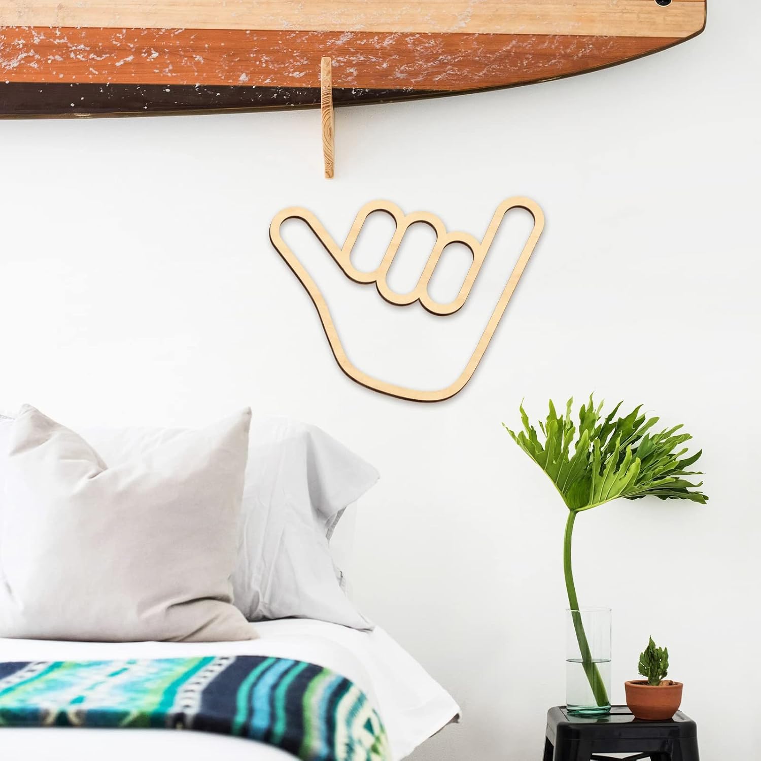 Shaka Wooden Wall Sign for Home Decor