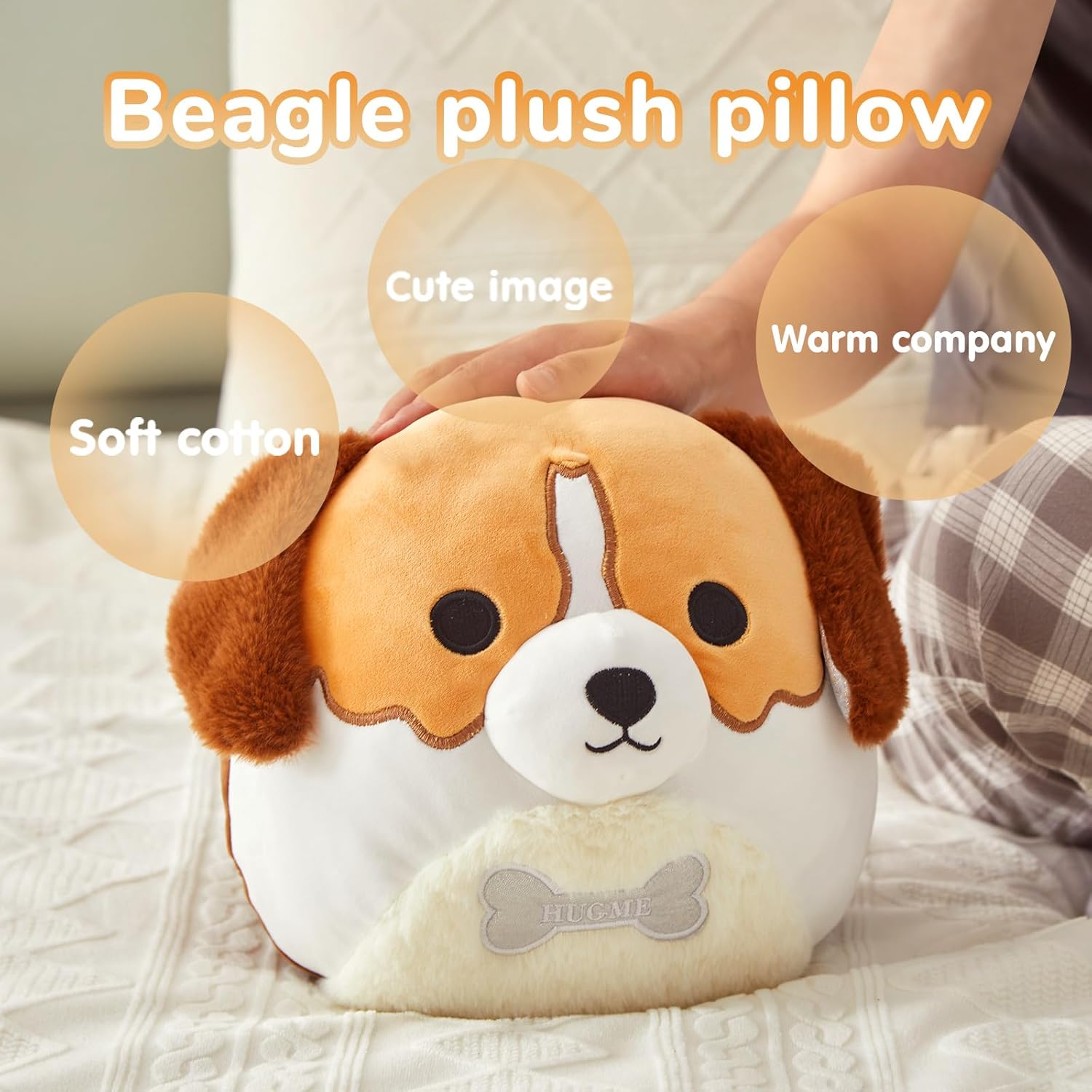 10 Inch Beagle Dog Plush Pillow