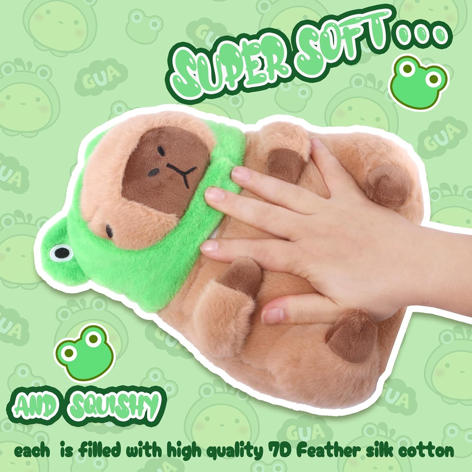RichRabbit Frog Head Capybara Plush Pillow