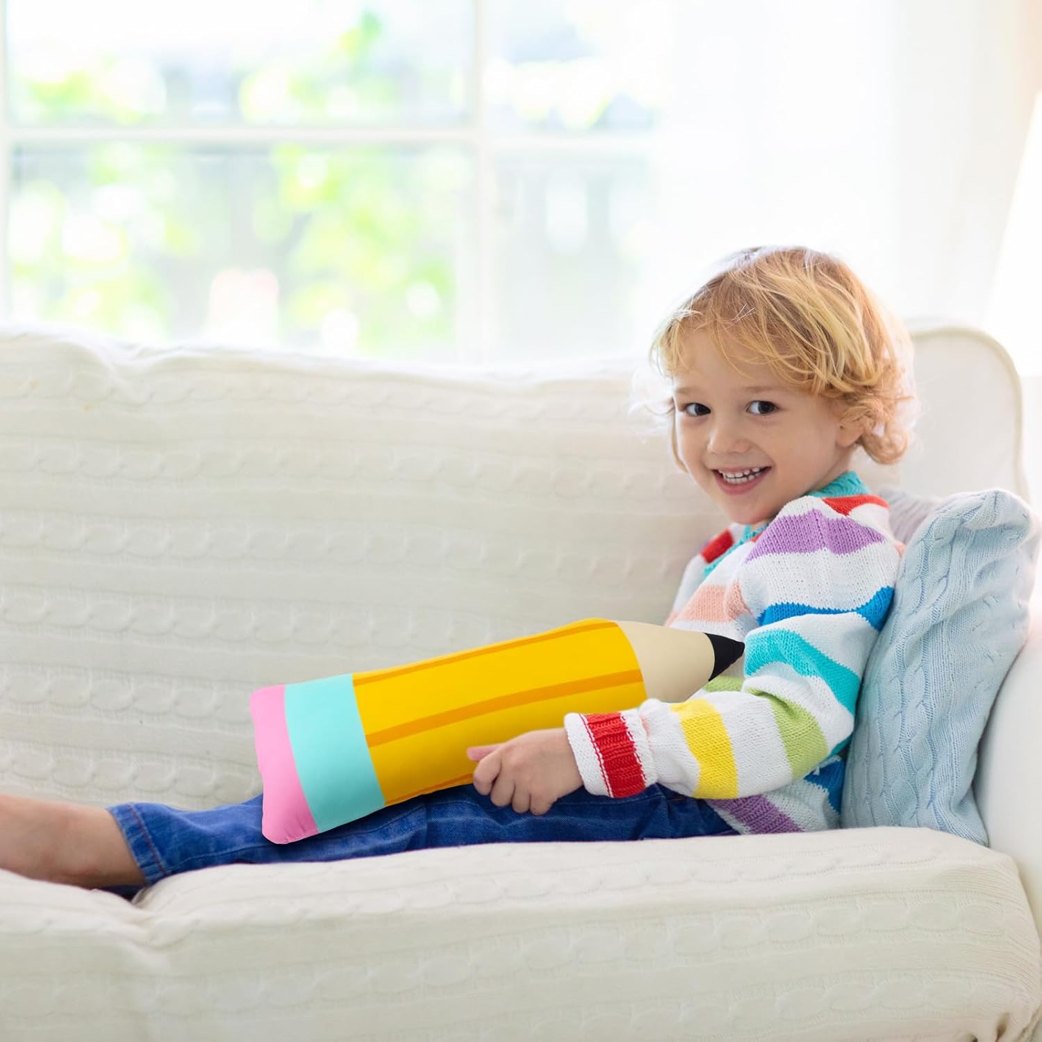 Cute Pencil Plush Pillow for Kids Classroom