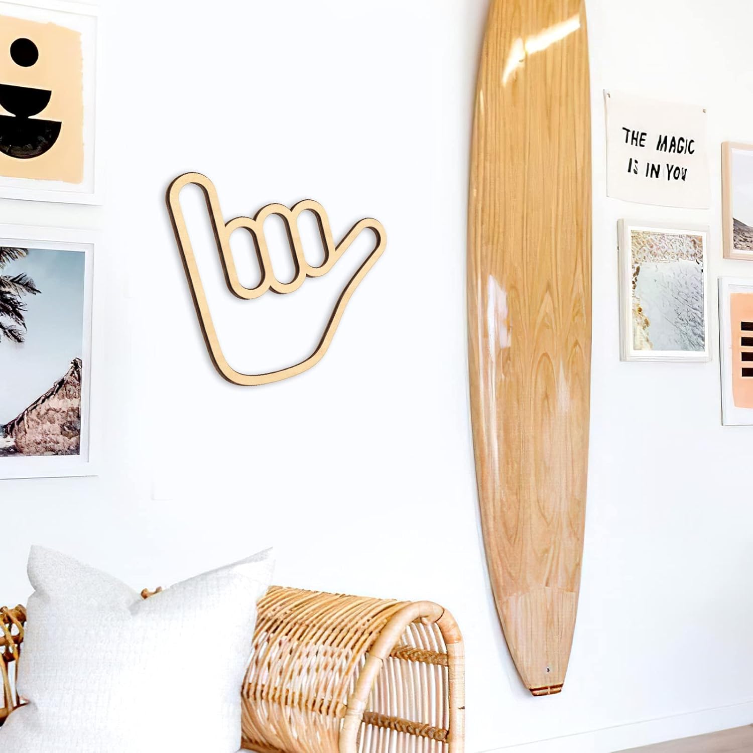 Shaka Wooden Wall Sign for Home Decor