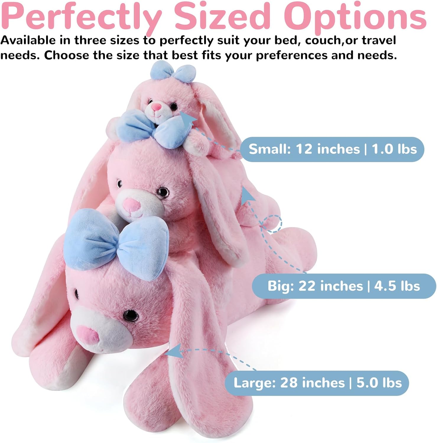 Meowtastic Easter Bunny Weighted Plush Pillow
