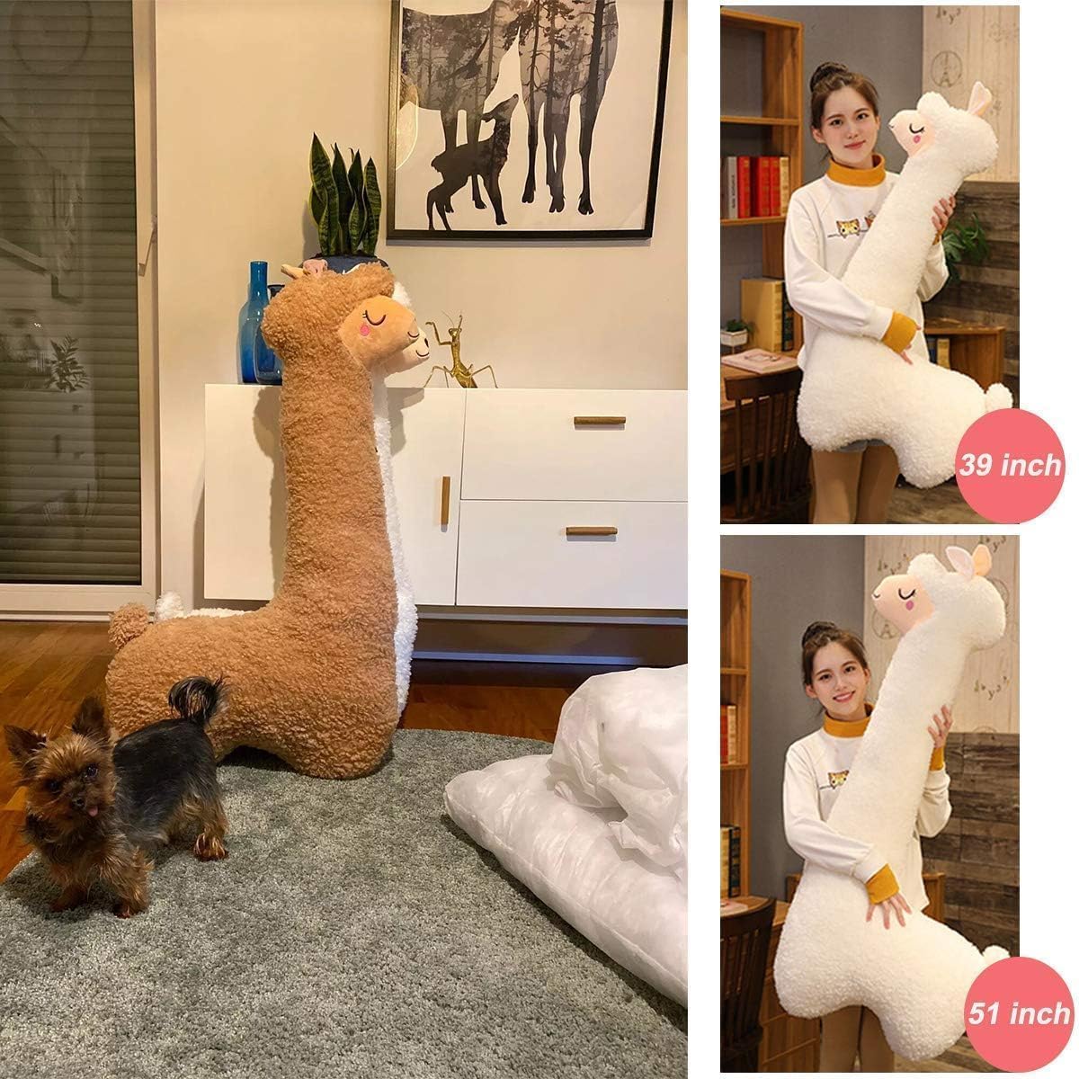 Hofun4U Alpaca Plush Pillow 51 Inch Long Body Pillow