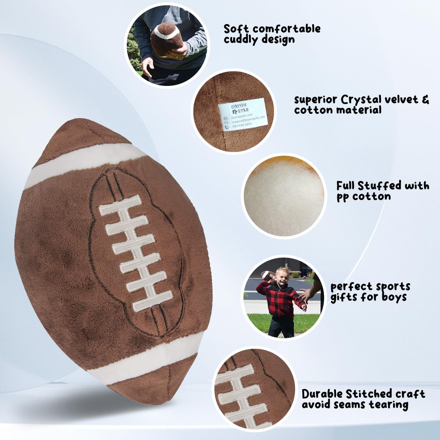 Football Plush Pillow for Boys 1-3 Years
