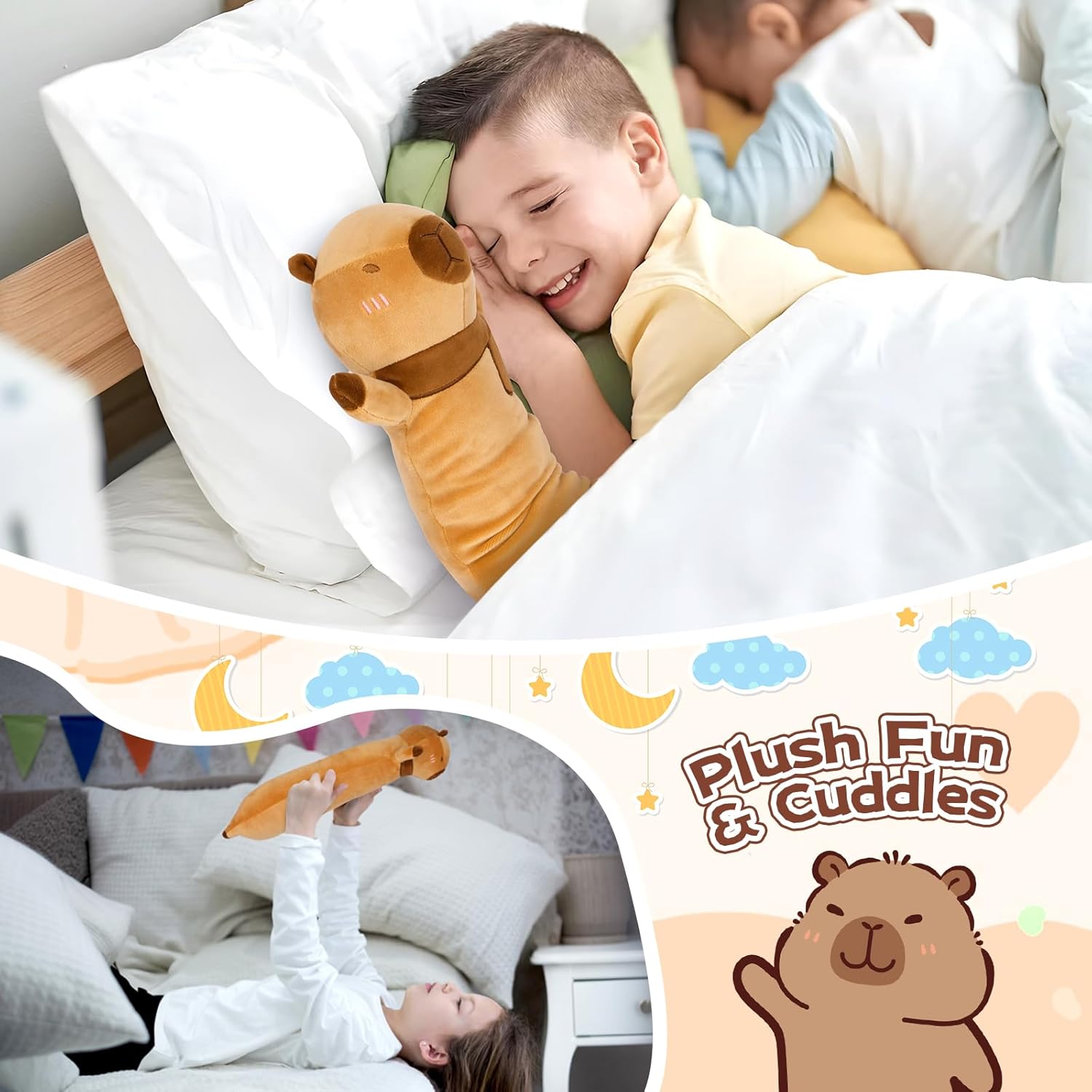 JEROKUMI 18inch Capybara Plush Pillow