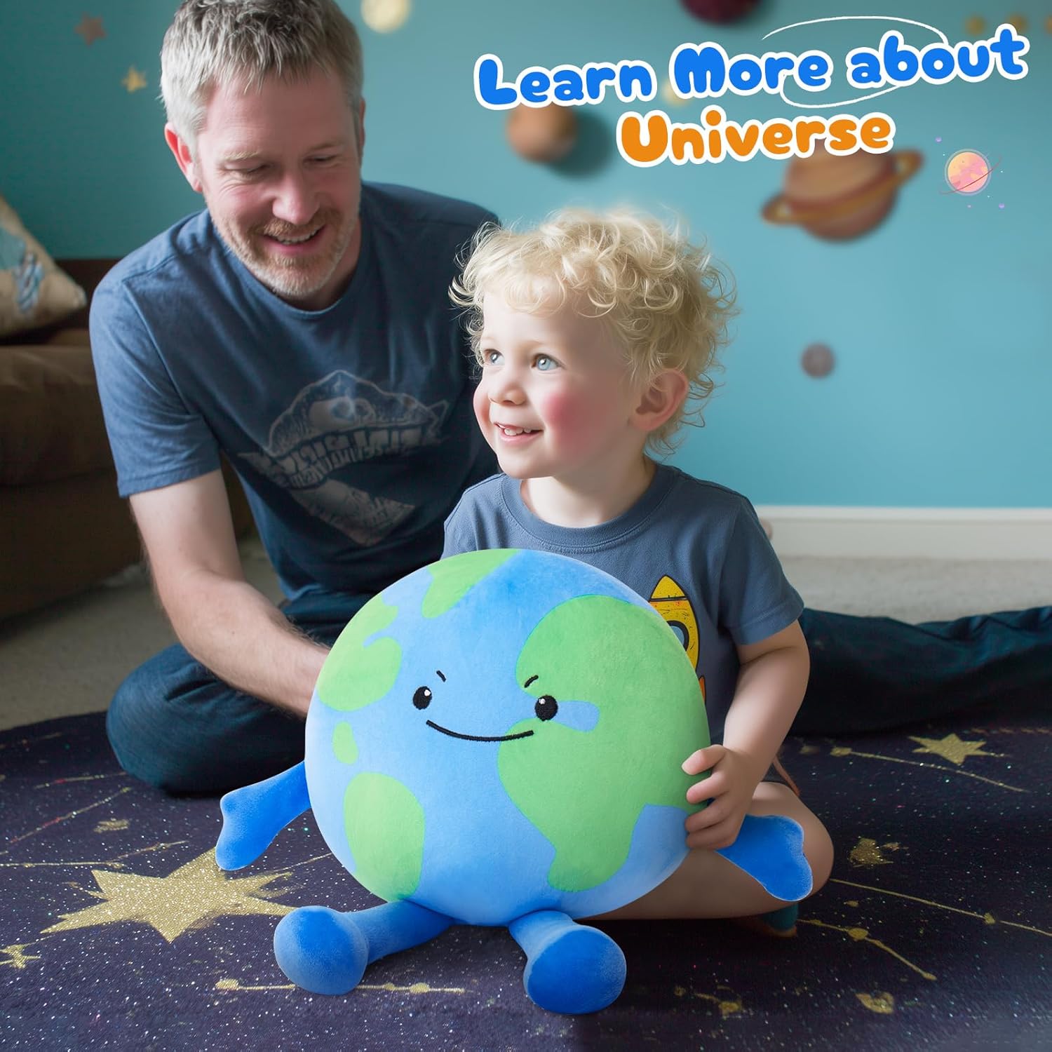 Earth Plush Pillow for Kids and Astronomy