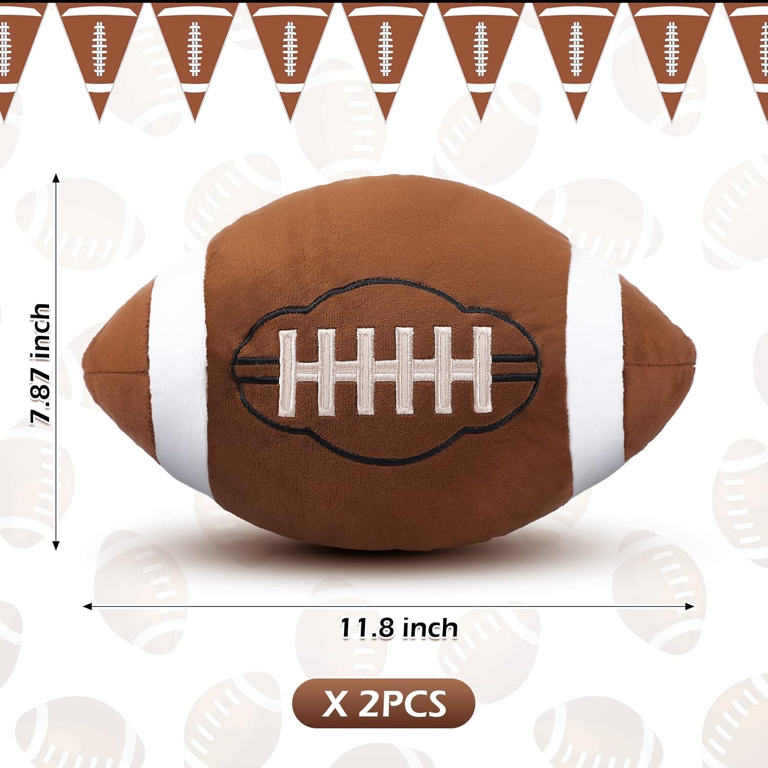 HyDren 2 Pc Plush Football Pillows