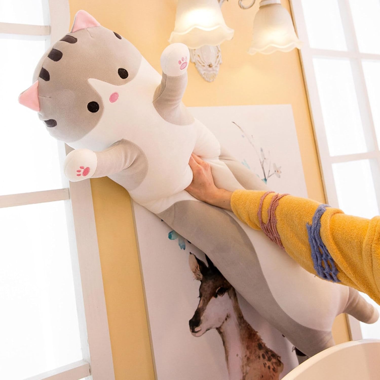 Somao Long Cat Plush Pillow for Kids 1