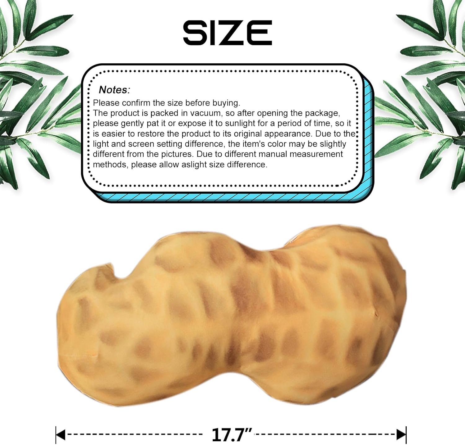 177 In Peanut Plush Stuffed Animal Pillow
