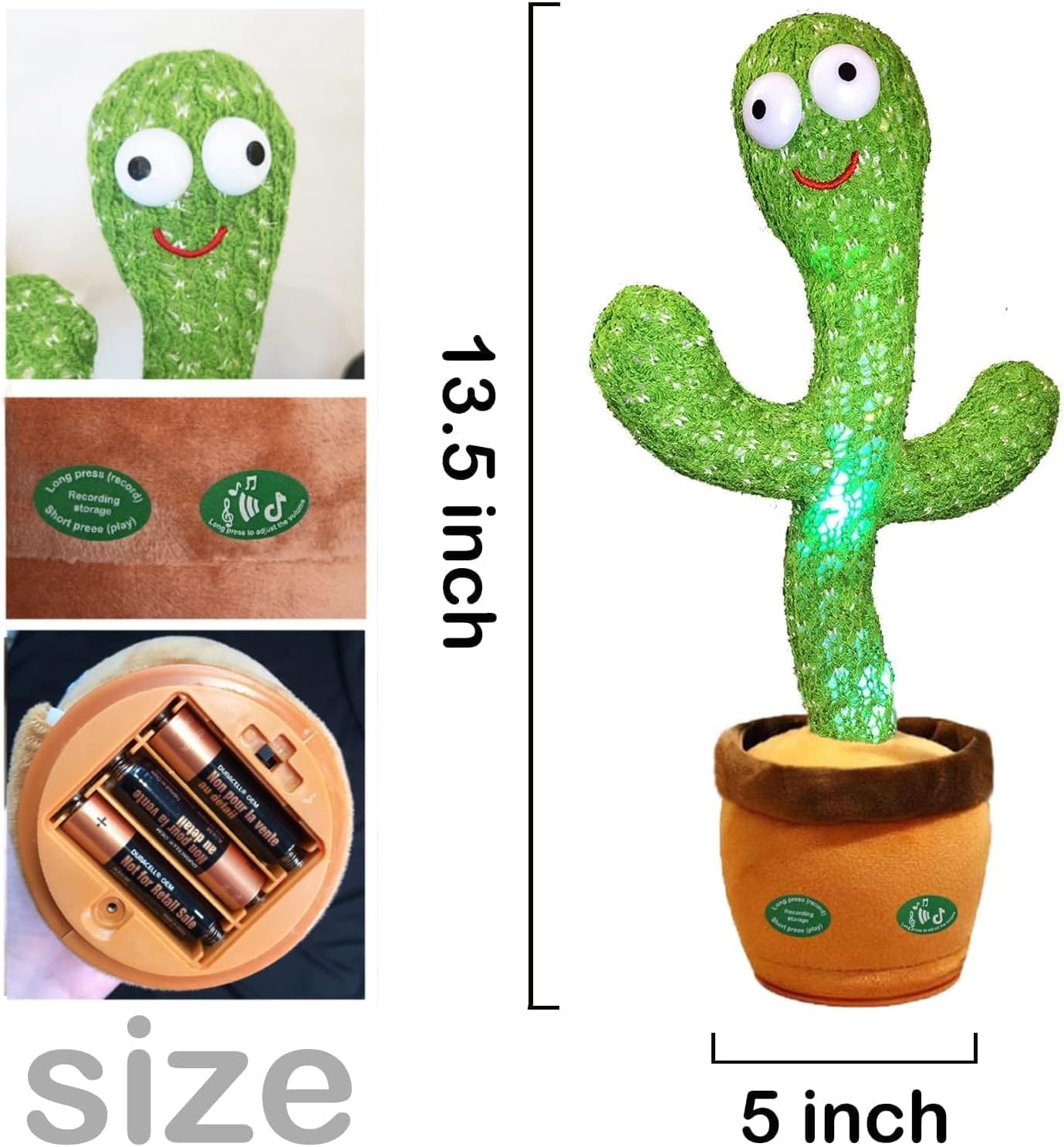 Dancing Talking Cactus Toy with LED