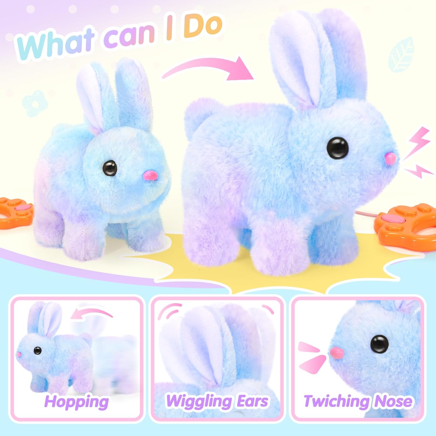 Plush Bunny Easter Toy with Sound and Movement