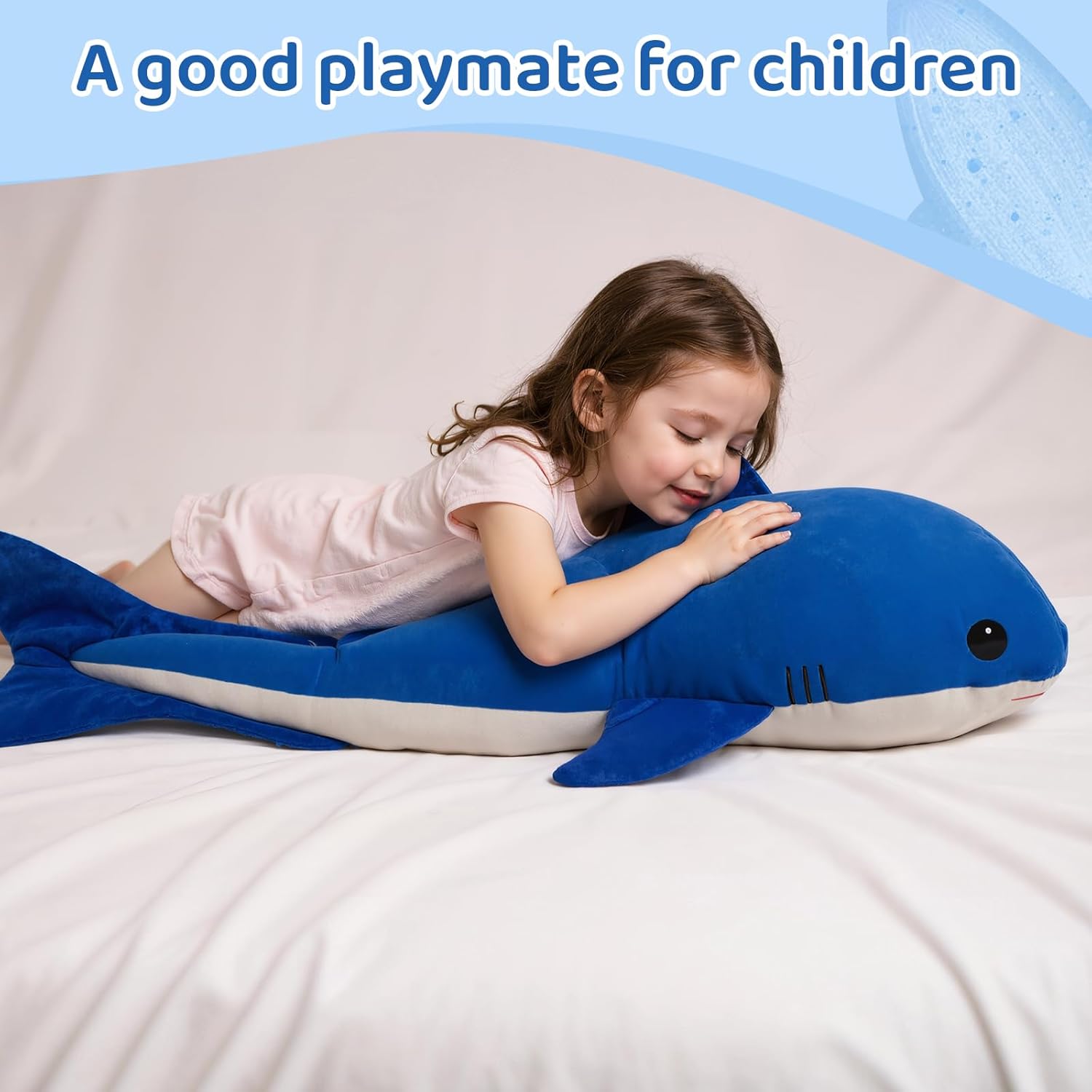 Tezituor 47 Inch Whale Plush Pillow for Kids