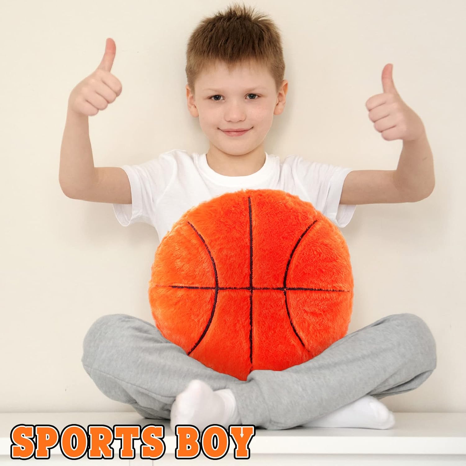 Jetec 2 Pcs Basketball Shaped Plush Pillow