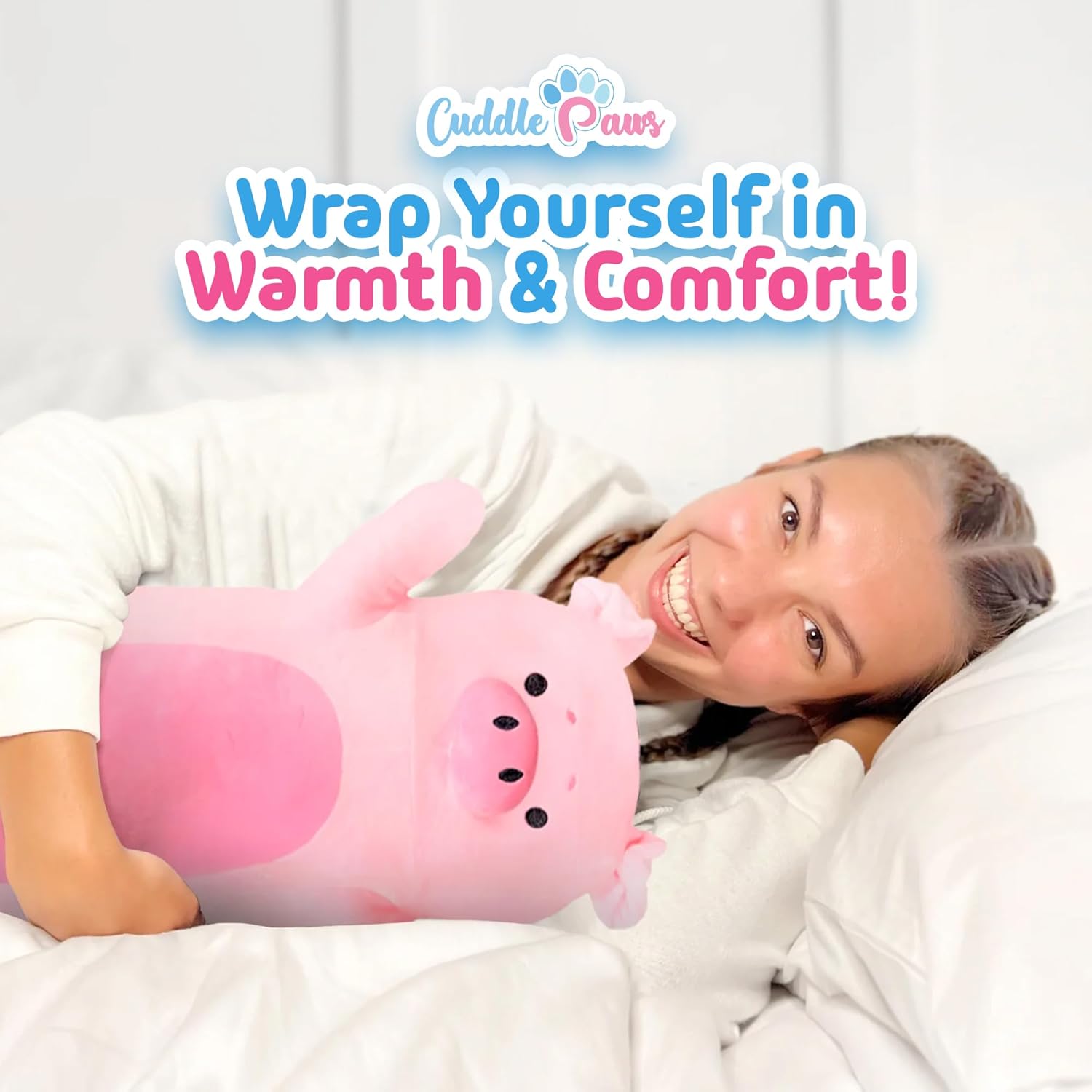Cuddle Paws Big Pig Plush Pillow