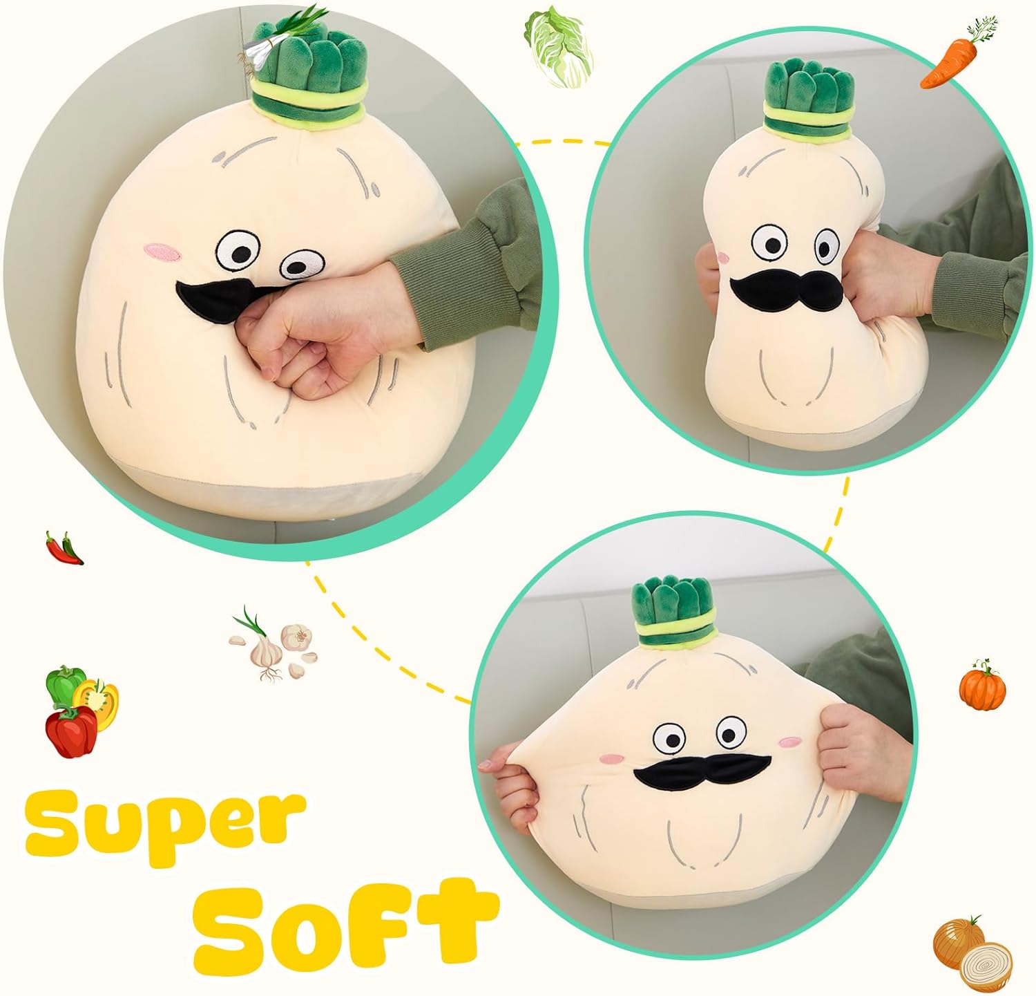 15 Inch Garlic Plush Stuffed Animal Pillow 1