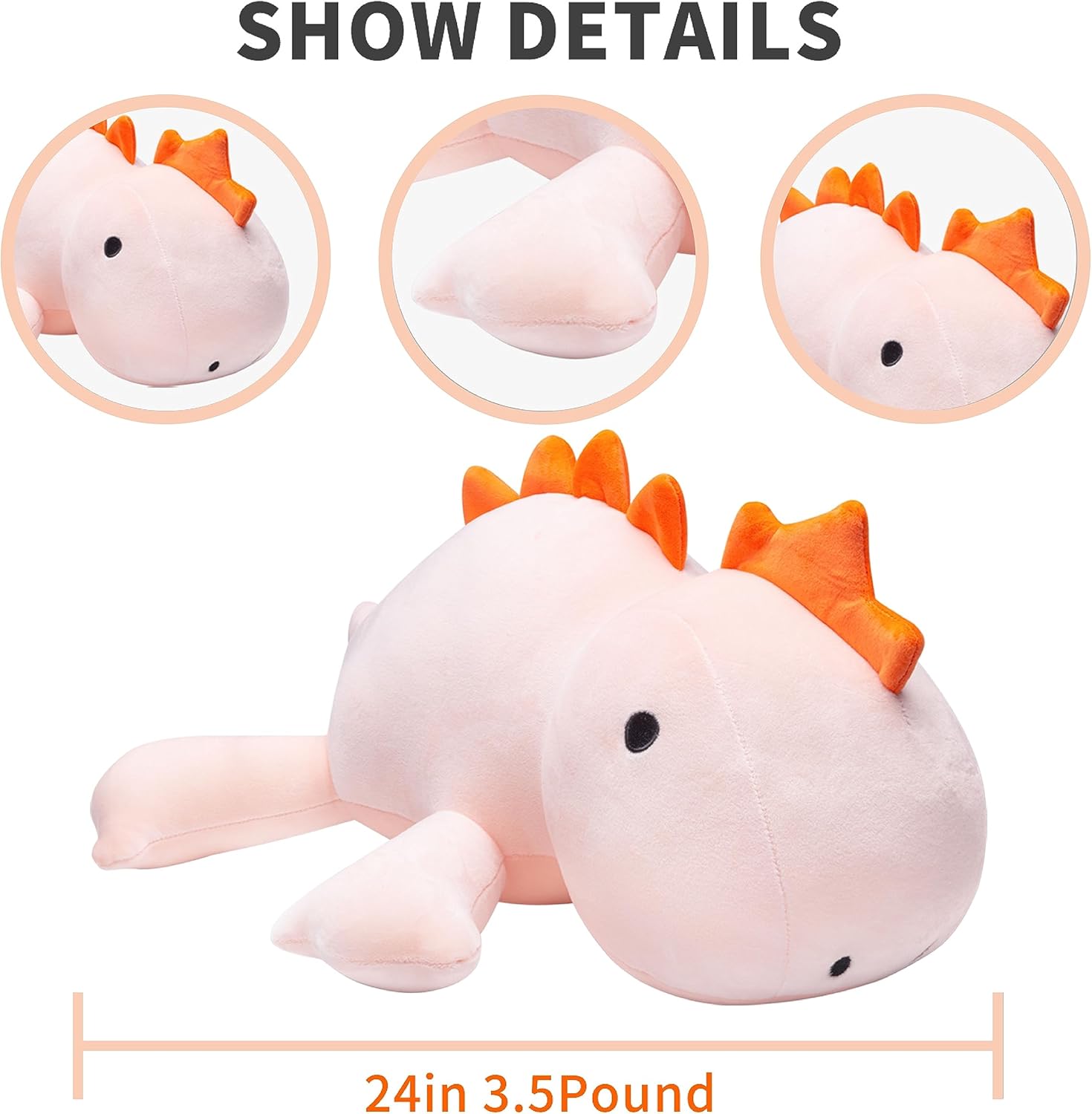 Weighted Dinosaur Plush Toy for Kids and Adults