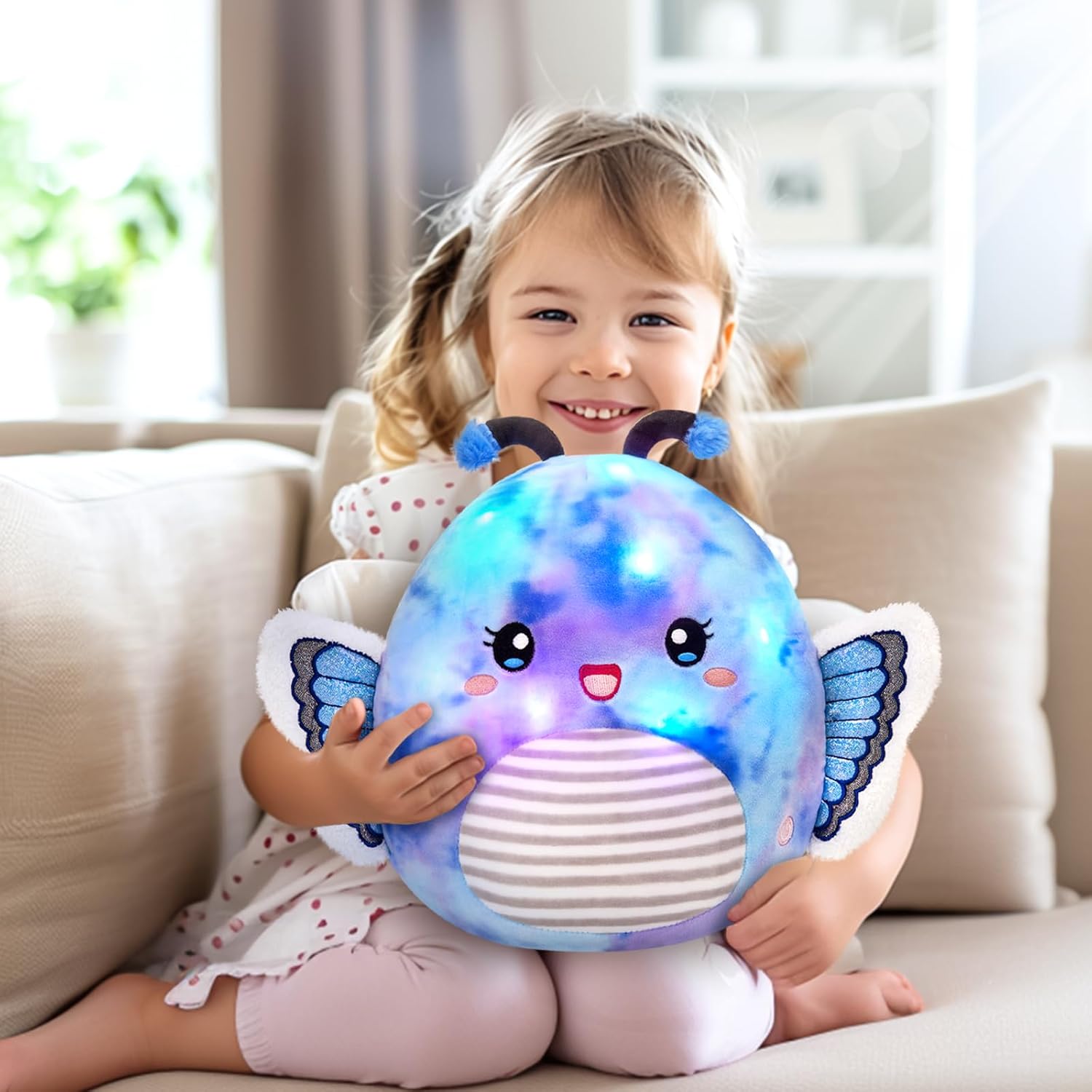 Houwsbaby 12 Inch LED Butterfly Plush Pillow