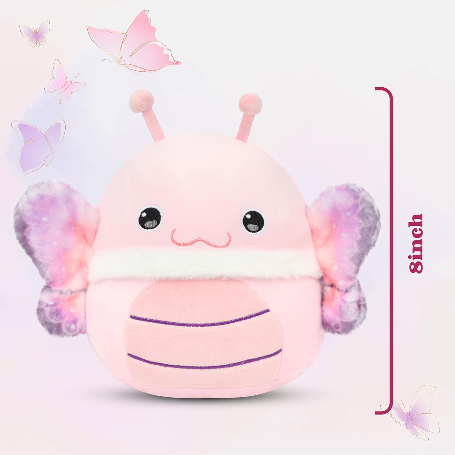 Easfan Pink Butterfly Plush Pillow for Kids